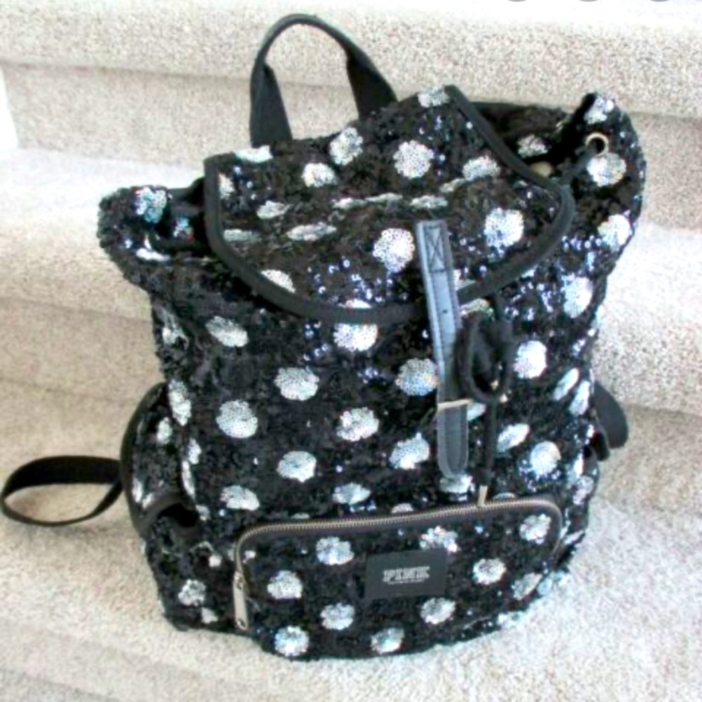 PINK Bling Polka Dot Bling Backpack